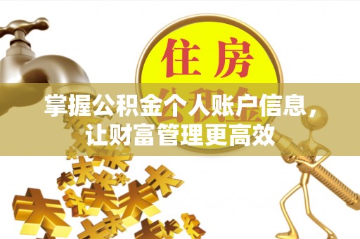泽库掌握公积金个人账户信息，让财富管理更高效
